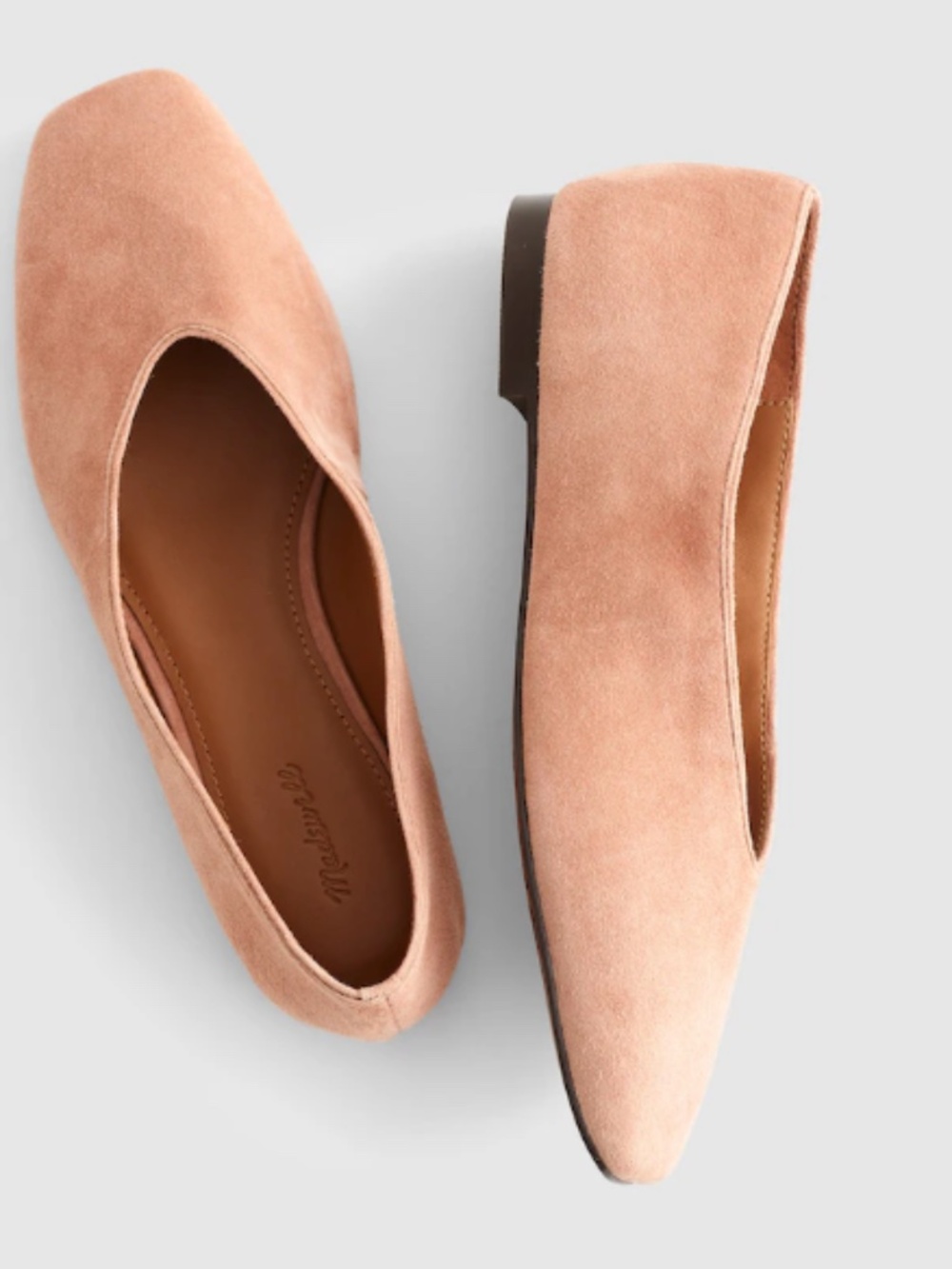 Madewell Mylie Suede Ballet Flats Warm Umber Size 8 NWT